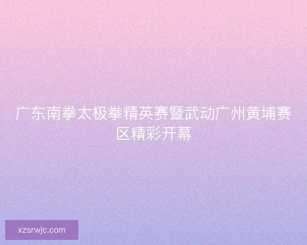广东南拳太极拳精英赛暨武动广州黄埔赛区精彩开幕